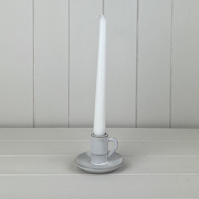 White Ceramic Candle Holder - 5.8cm