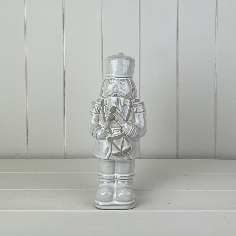 Glazed Ceramic Nutcracker Ornament With Textured Detail - 25.5cm
