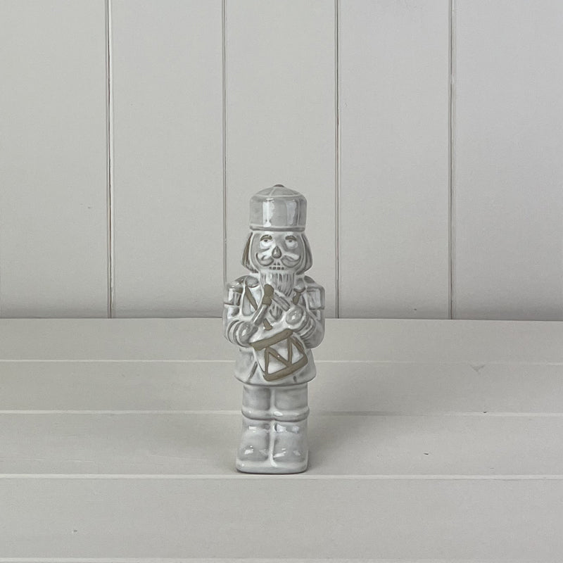 Glazed Ceramic Nutcracker Ornament With Textured Detail - 15cm
