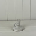 Glazed Ceramic Candle Holder with Textured Detail - 8cm