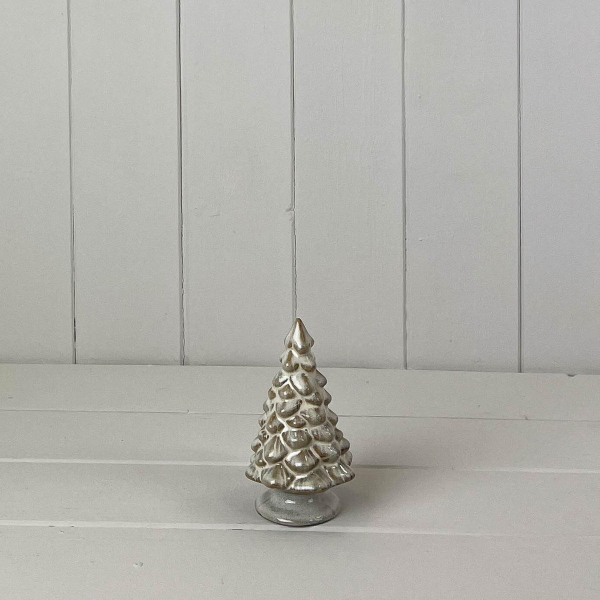 Beige Mottle Ceramic Tree Decoration - 11.5cm
