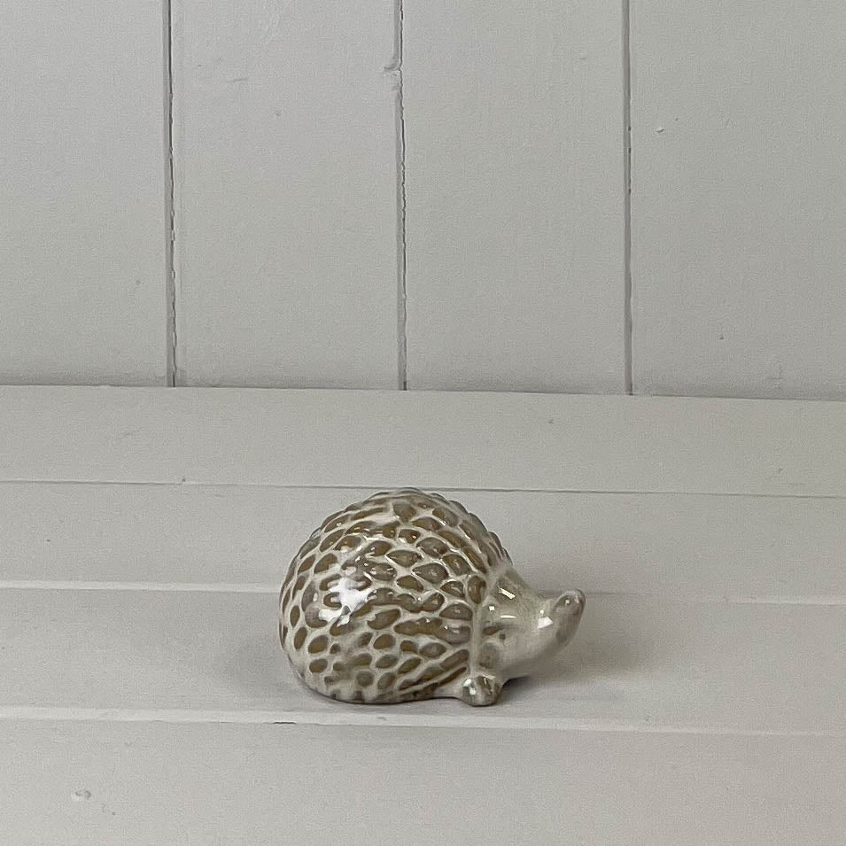 Beige Mottle Ceramic Hedgehog Decoration 5cm