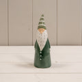 Dark Green and White Ceramic Gonk Decoration - 14cm