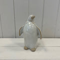 Large Stone Glazed Ceramic Penguin Ornament
