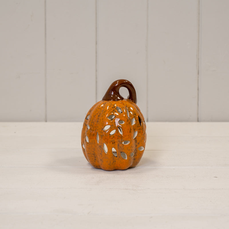 Brown Ceramic Pumpkin Tea Light