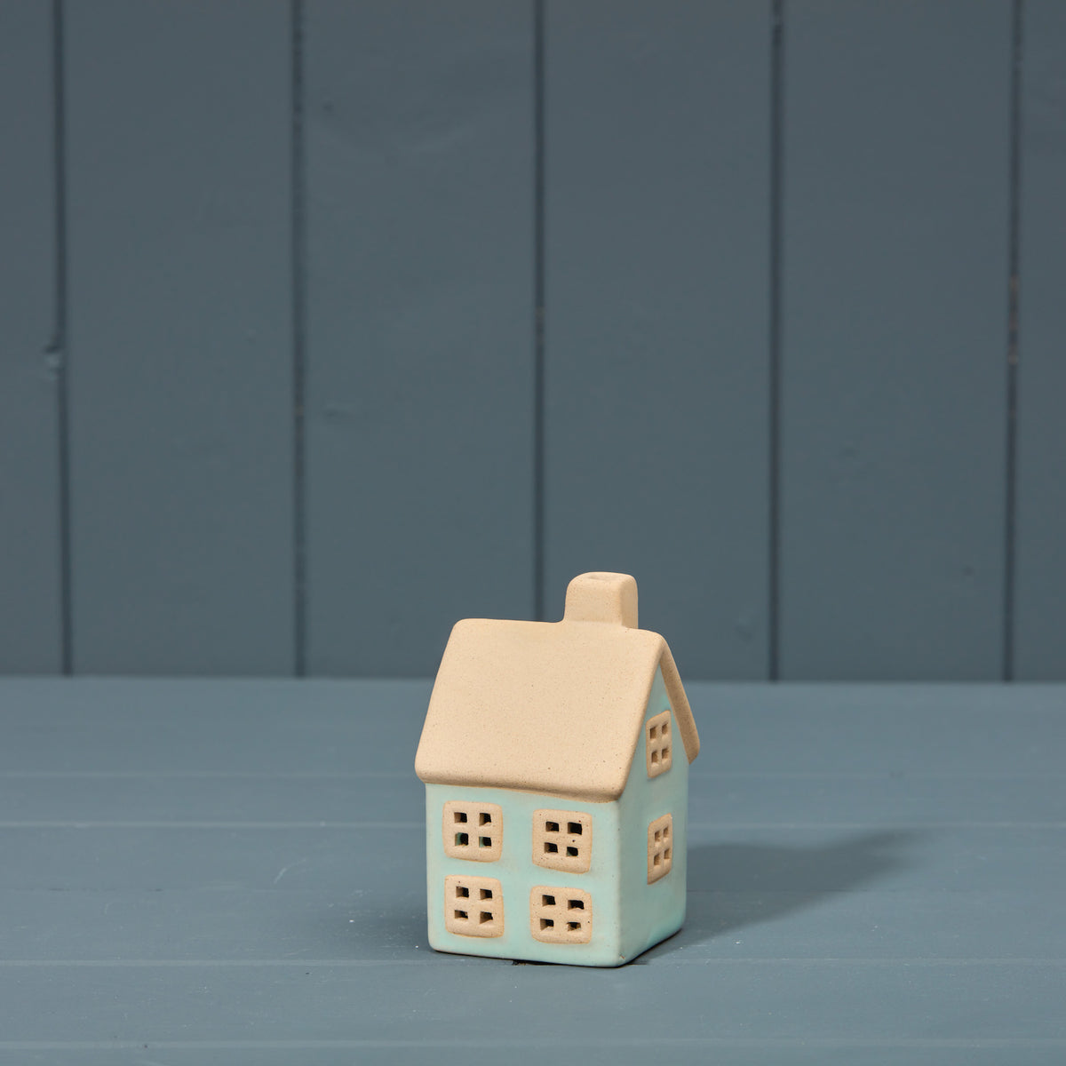 Light Blue Ceramic House - 10.5cm