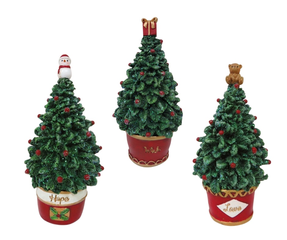 15cm Resin Christmas Tree Ornament - Single