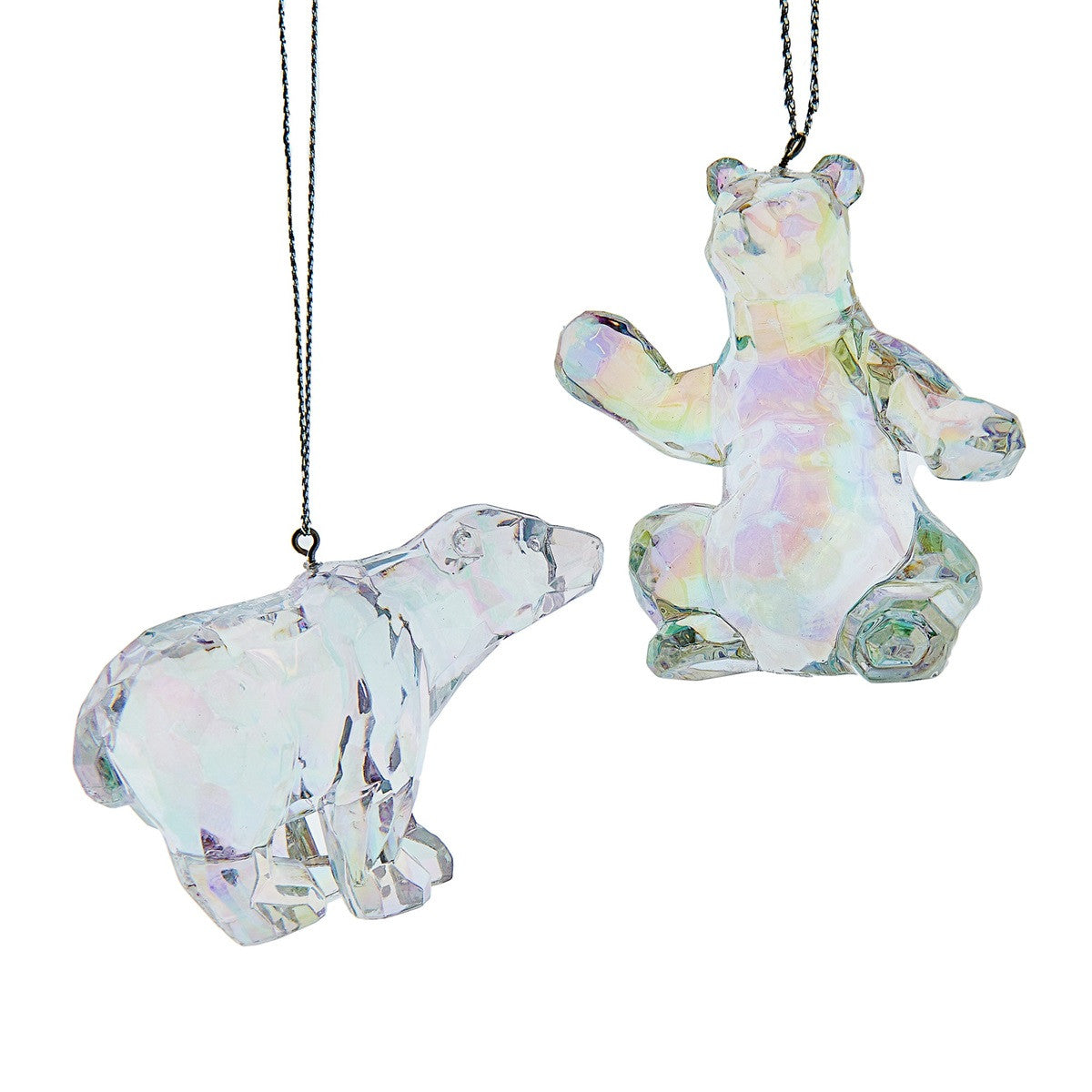 Iridescent Opalescent Bear Christmas Tree Bauble - Single