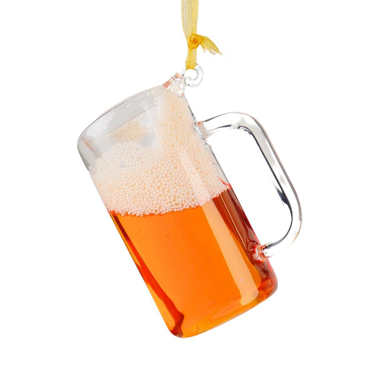 Beer Mug Glass with Foam & Moving Liquid Christmas Bauble Decoration