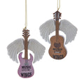 Guitar with Angel Wings Music Gives Me Wings Christmas Bauble