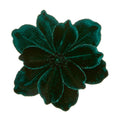 Emerald Green Velour Magnolia Artificial Flower with Clip 24cm