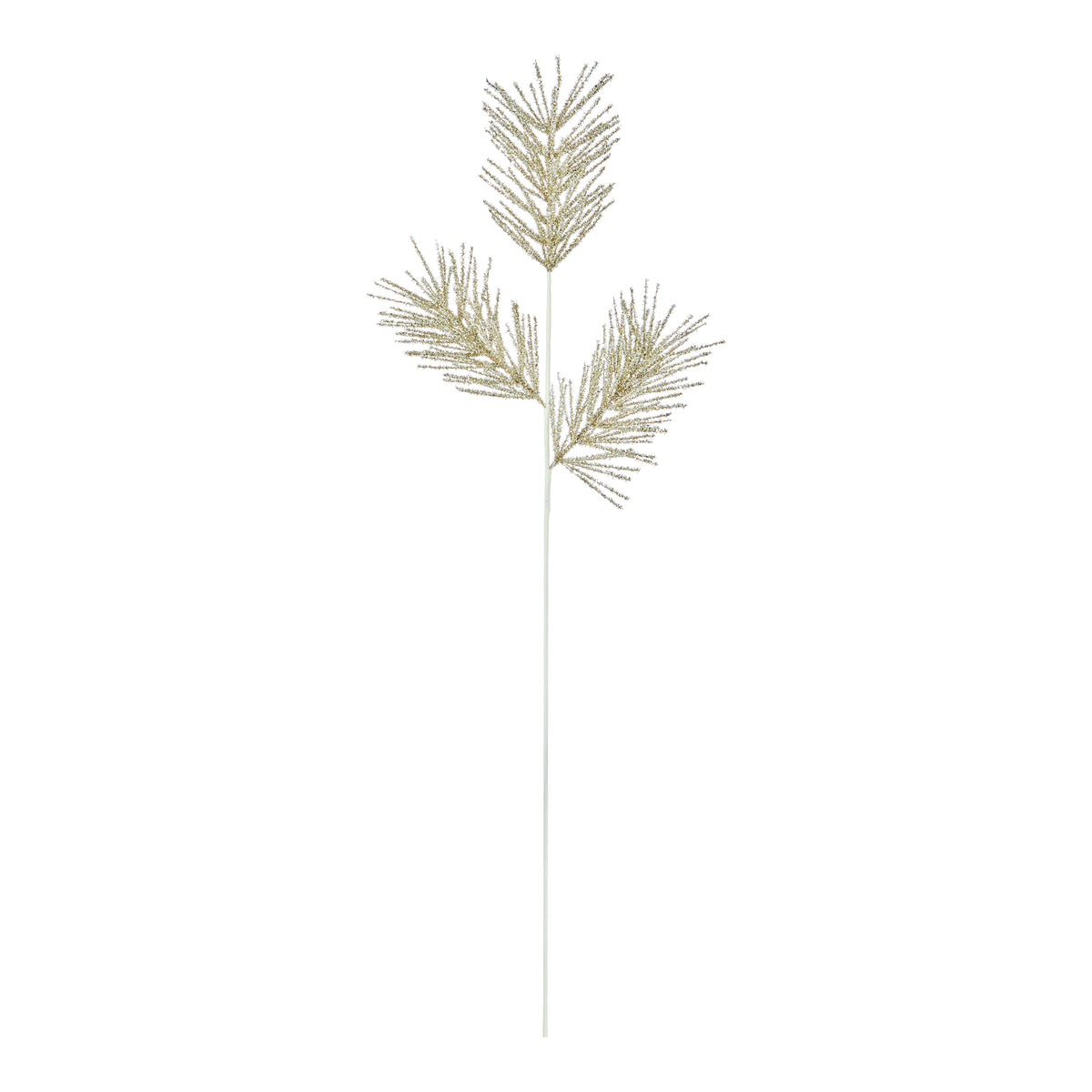 Gold Glitter Bristle Fern Stem - 85cm