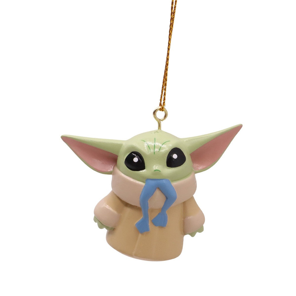 Disney Star Wars Grogu Bady Yoda Eating Blue Frog Christmas Bauble