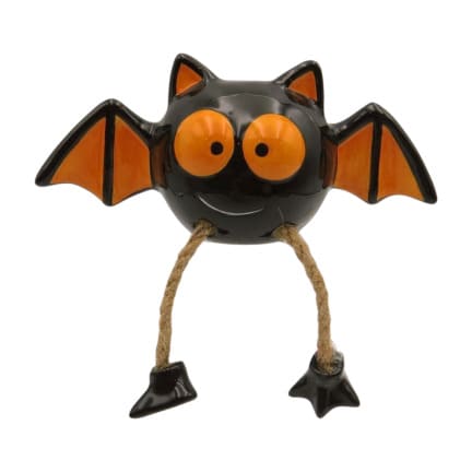 Ceramic Halloween Bat Shelf Sitter with Dangly Legs - 14cm