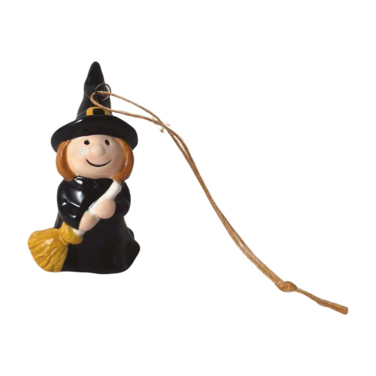 Halloween Ceramic Standing Witch Hanging Decoration - 7cm