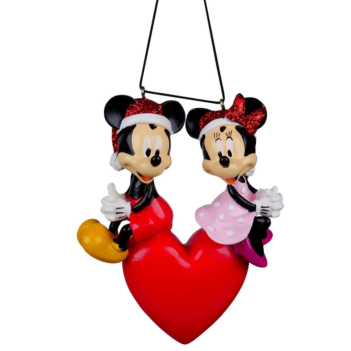 Disney Mickey & Minnie in Love Heart Christmas Bauble