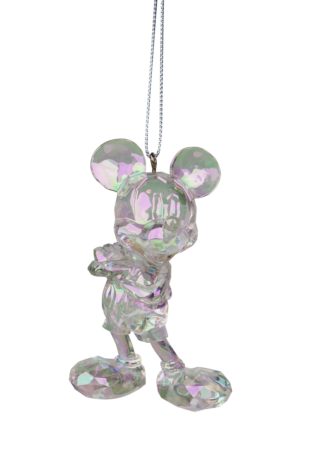 Disney 100 3D Mickey Mouse Iridescent Transparent Clear Christmas Bauble