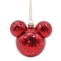 Disney Mickey Mouse Shaped Disco Ball Red Head Christmas Bauble