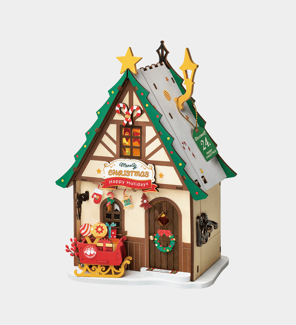 Rolife Twinkling Christmas House DIY Miniature House