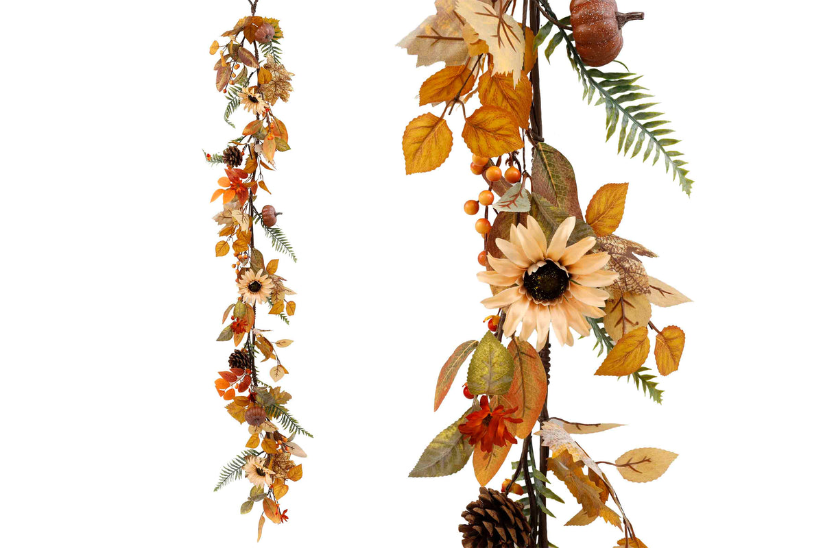 Autumnal Artificial 150cm Artif Autumnflower Garland