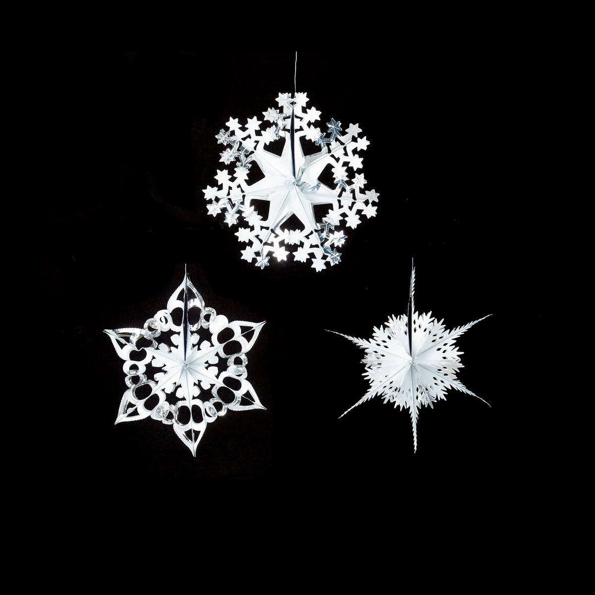 Traditional Silver & White Foil Starburst  - Single - 40cm
