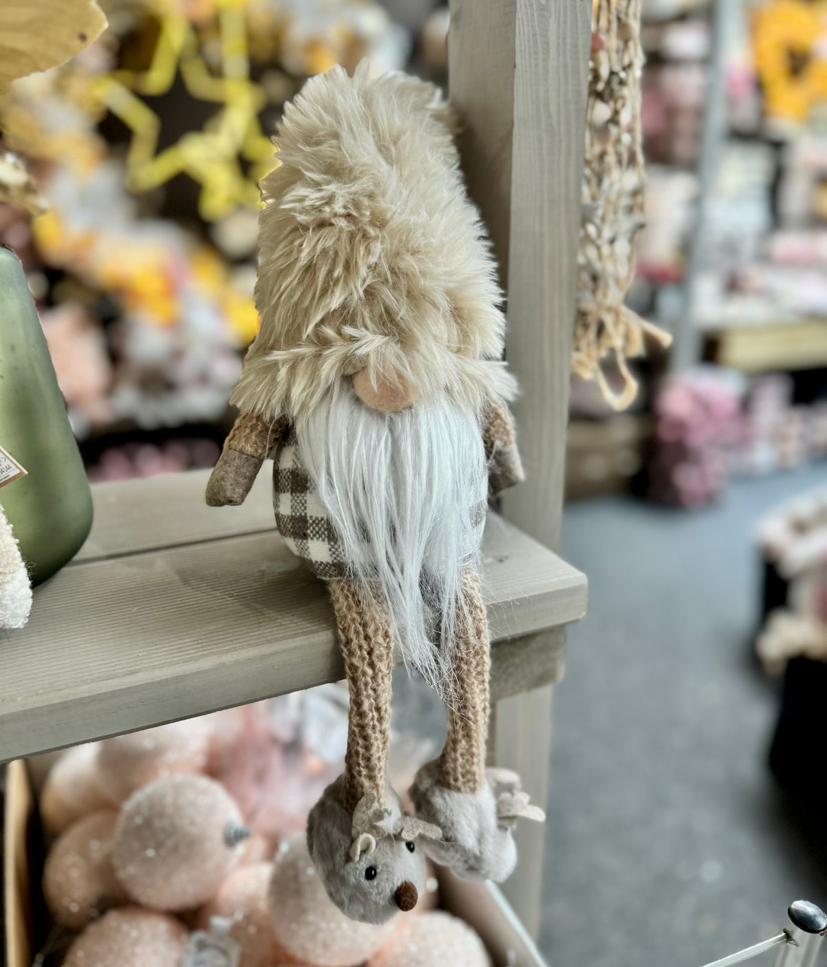 Sitting Santa With Slippers - 50cm