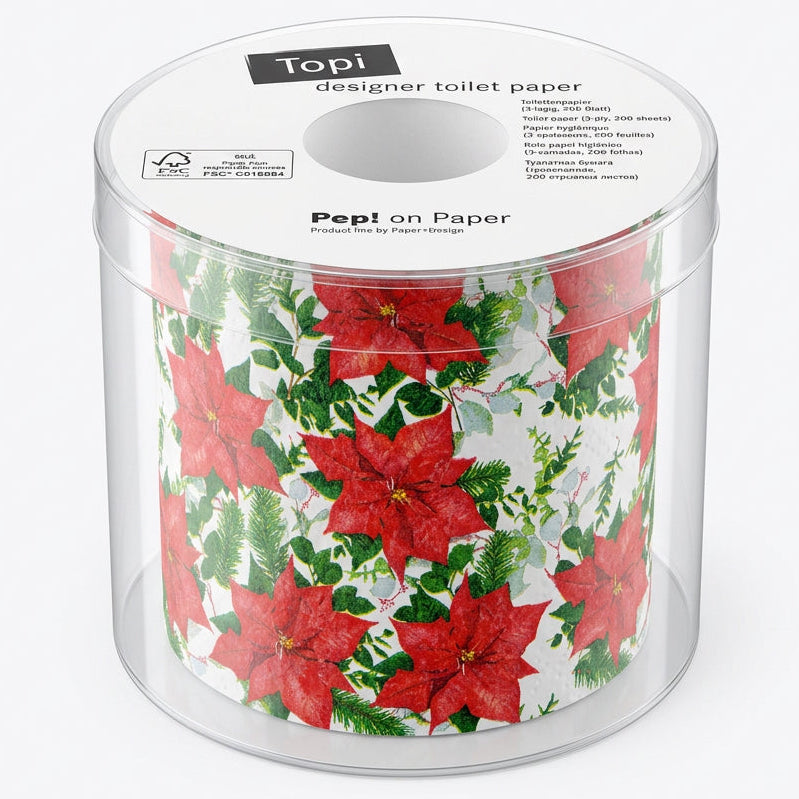 Christmas Printed Toilet Roll – Floral Christmas