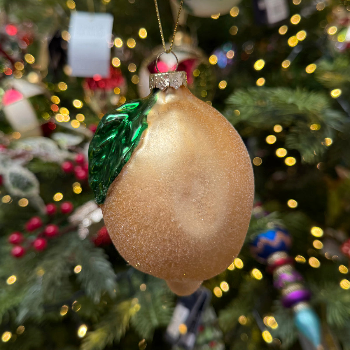 Shimmering Lemon Christmas Bauble