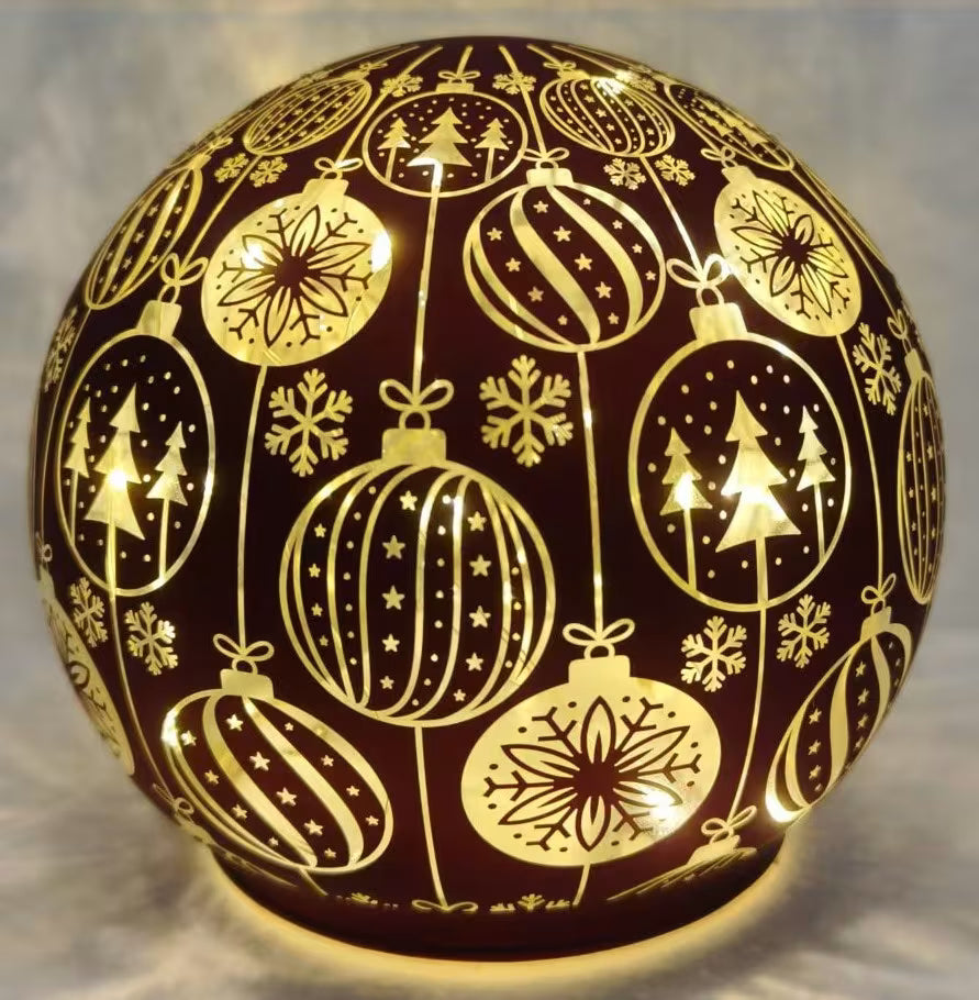 LED Red Bauble Orb - 12cm