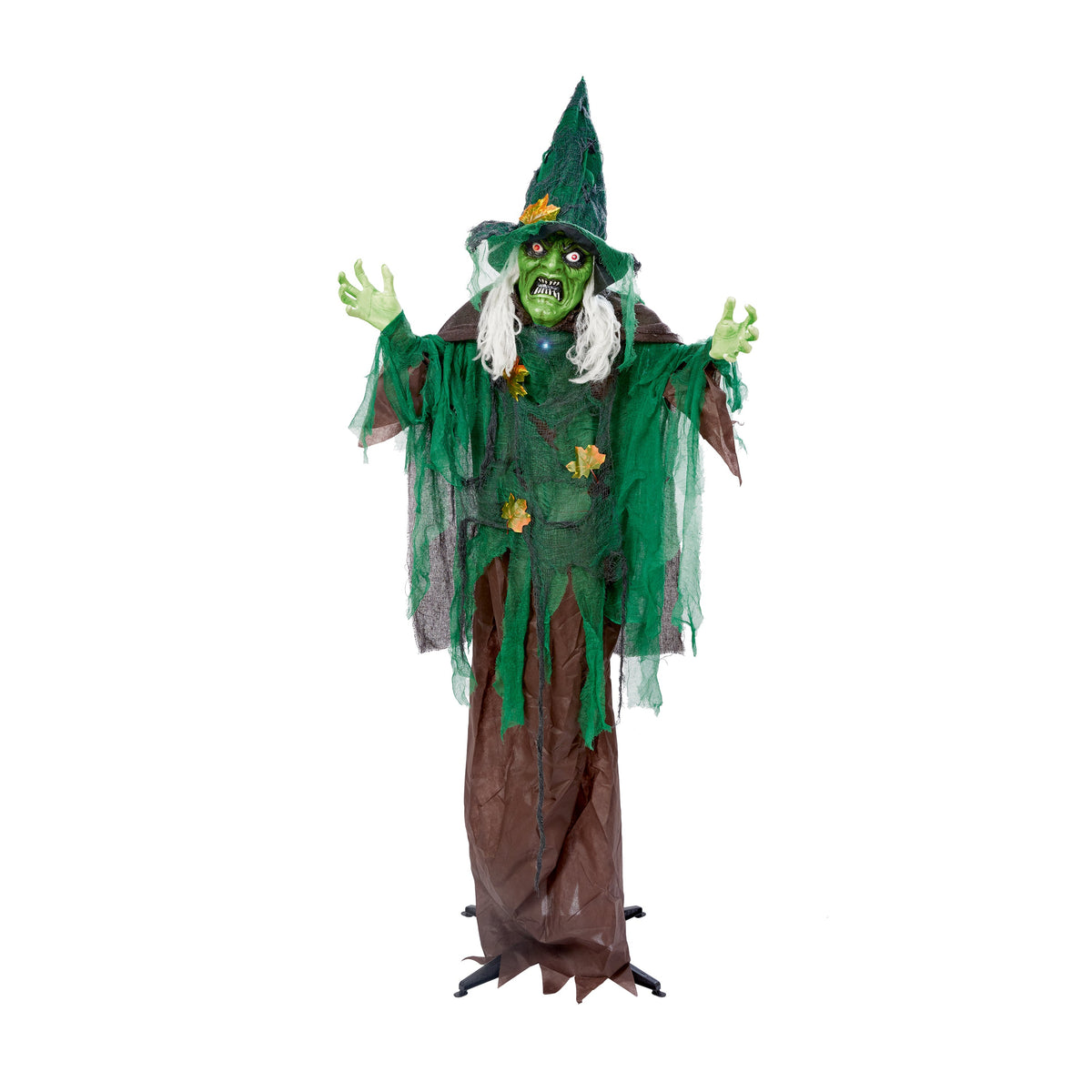 Lit Animated Witch Autumn Dress with Sound Battery Operated 1.8m