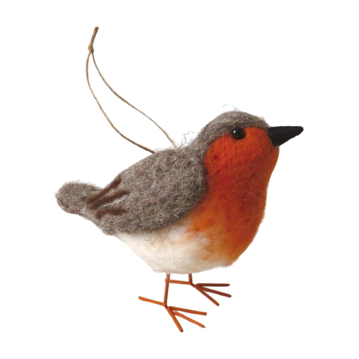 Standing Felt Christmas Robin on Hanger - 14cm