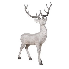 White Rustic Stag Ornament