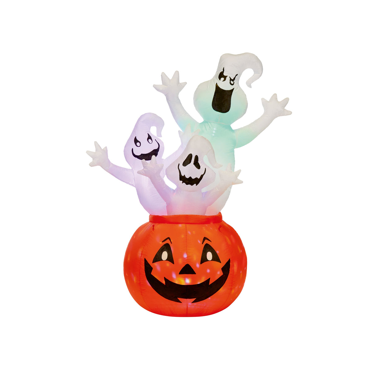 Halloween Ghost Family in Pumpkin Inflatable with Colour Changing Ligh ...