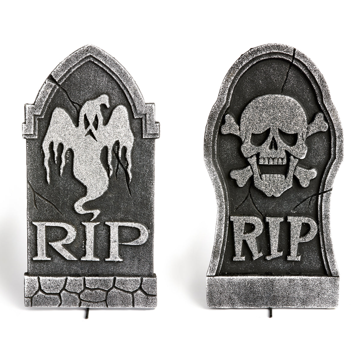 Ghost or Skull Glitter Tombstone - 40cm