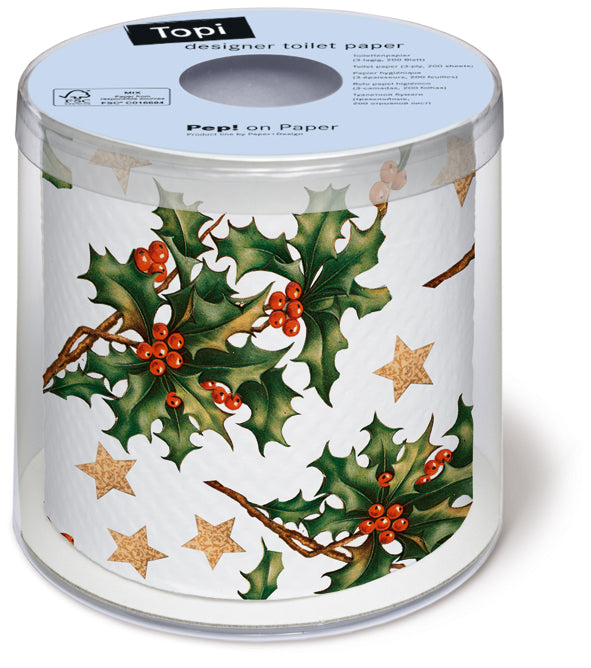 Christmas Printed Toilet Roll – Holly All Over