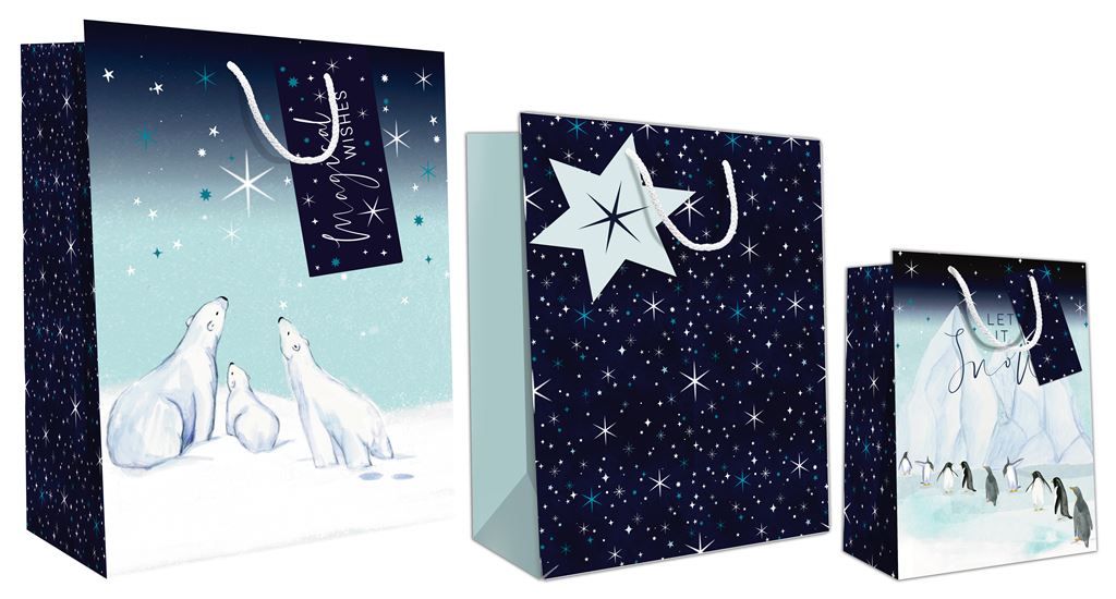 Hallmark Silver Christmas Gift Bag Multipack