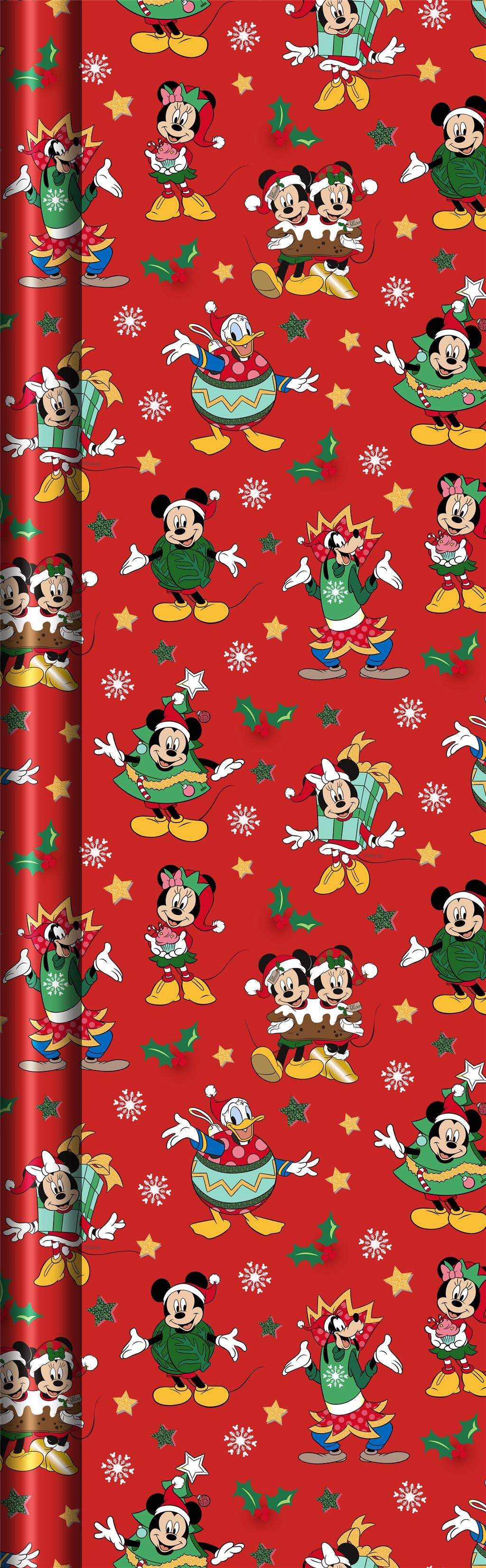 Hallmark Disney Mickey, Minnie & Friends Red Christmas Wrapping Paper – 4m