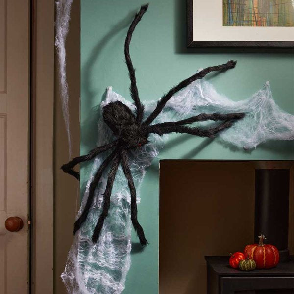 Halloween MegaPhobia Giant Black Furry Spider Decoration