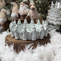 Large Ceramic White Santa's Dinner Candle Holder Round - 32cm