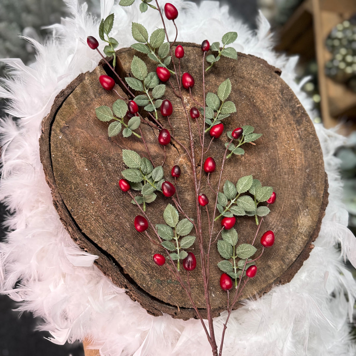 Large Artificial Rose Hip Spray 95cm