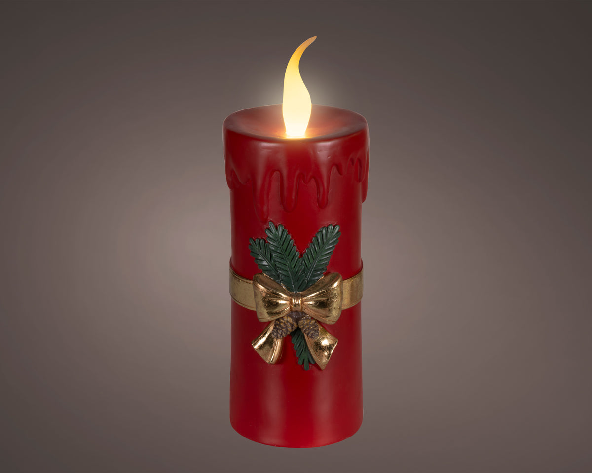 Lumineo X-Large Red Candle with Gold Bow
