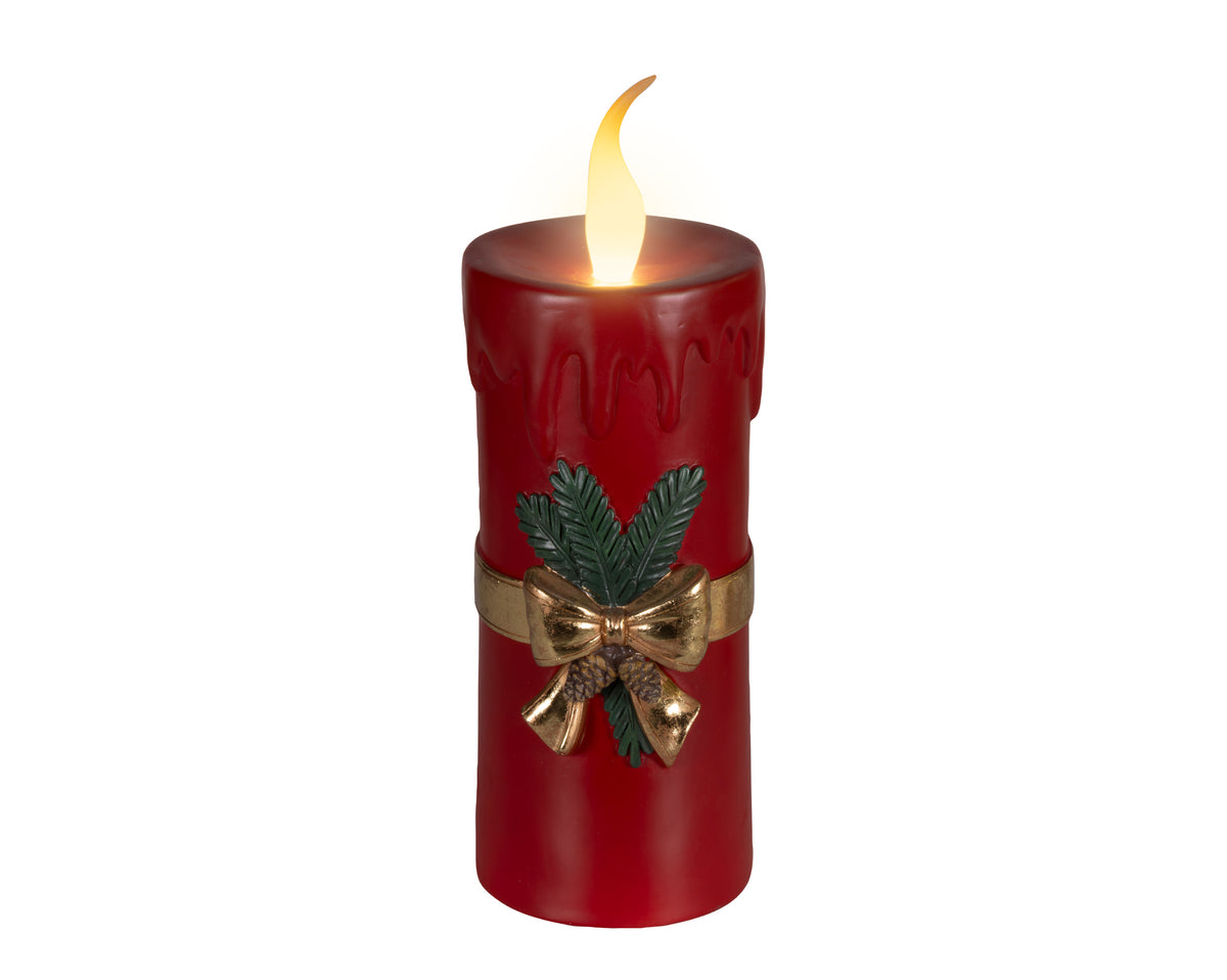 Lumineo X-Large Red Candle with Gold Bow