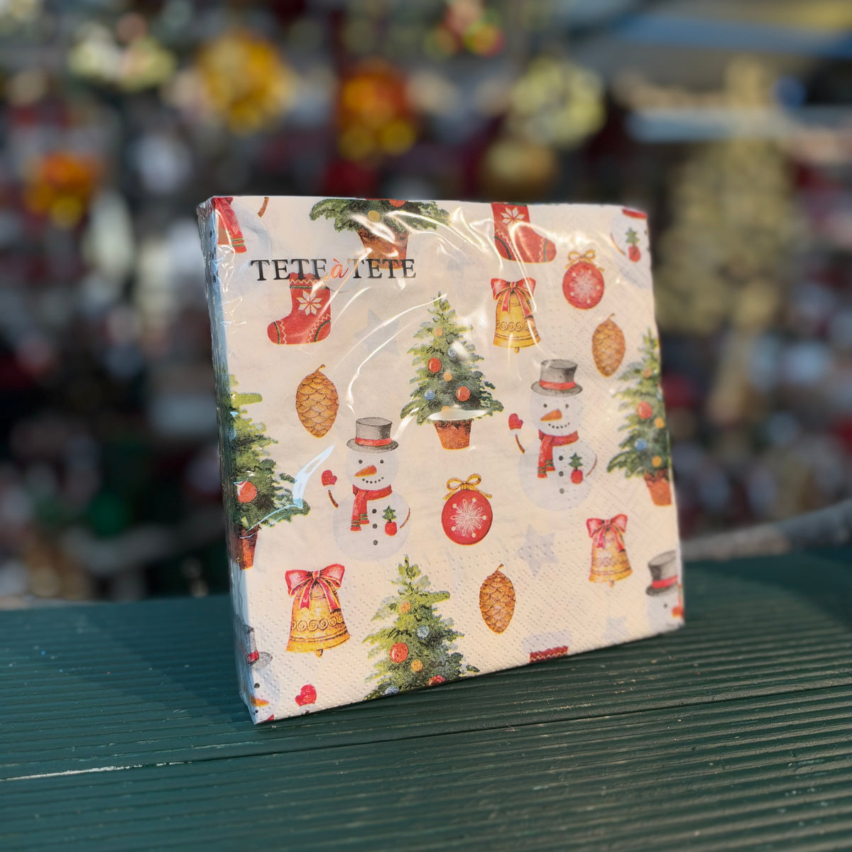 Snowmen, Tree, Bell & More Christmas Patterned 33cm Napkins