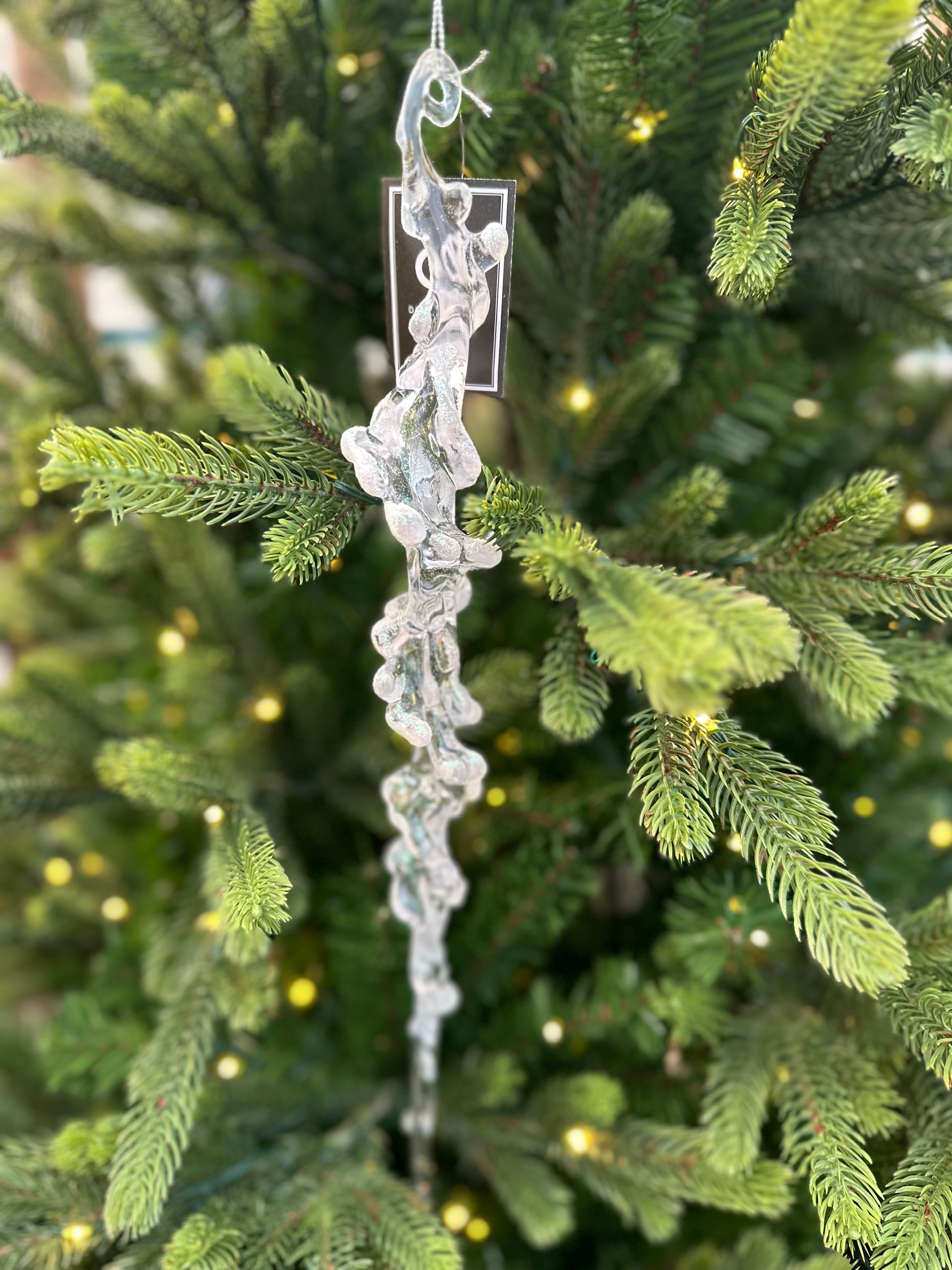 Acrylic Icicle Iridescent Clear Hanging Tree Decoration - 48cm