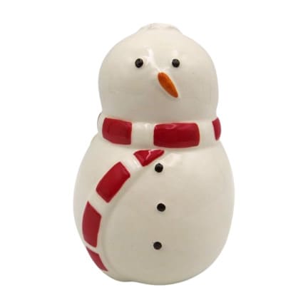 Ceramic Christmas Snowman in Red Scarf Ornament - 10cm