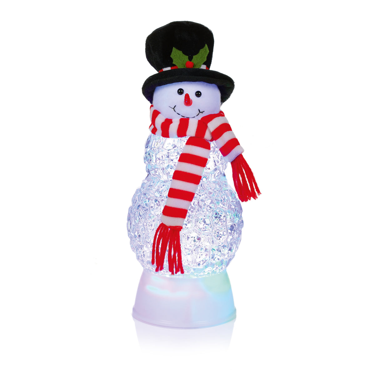 Premier Snowman Glitter Water Spinner with Colour Changing Light - USB-C