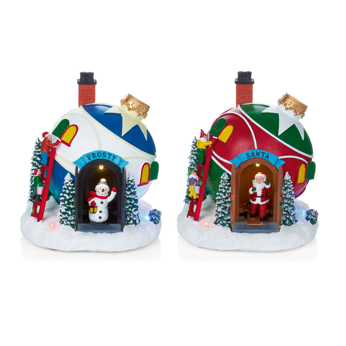 Special Offer Animated Bauble House Christmas Scene with Opening Door & Lights