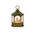 Lantern LED Glitter Water Spinner with Santa & Christmas Tree Scene