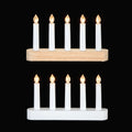 Premier 5 Light Wooden Base Christmas Candlebridge - Battery Operated