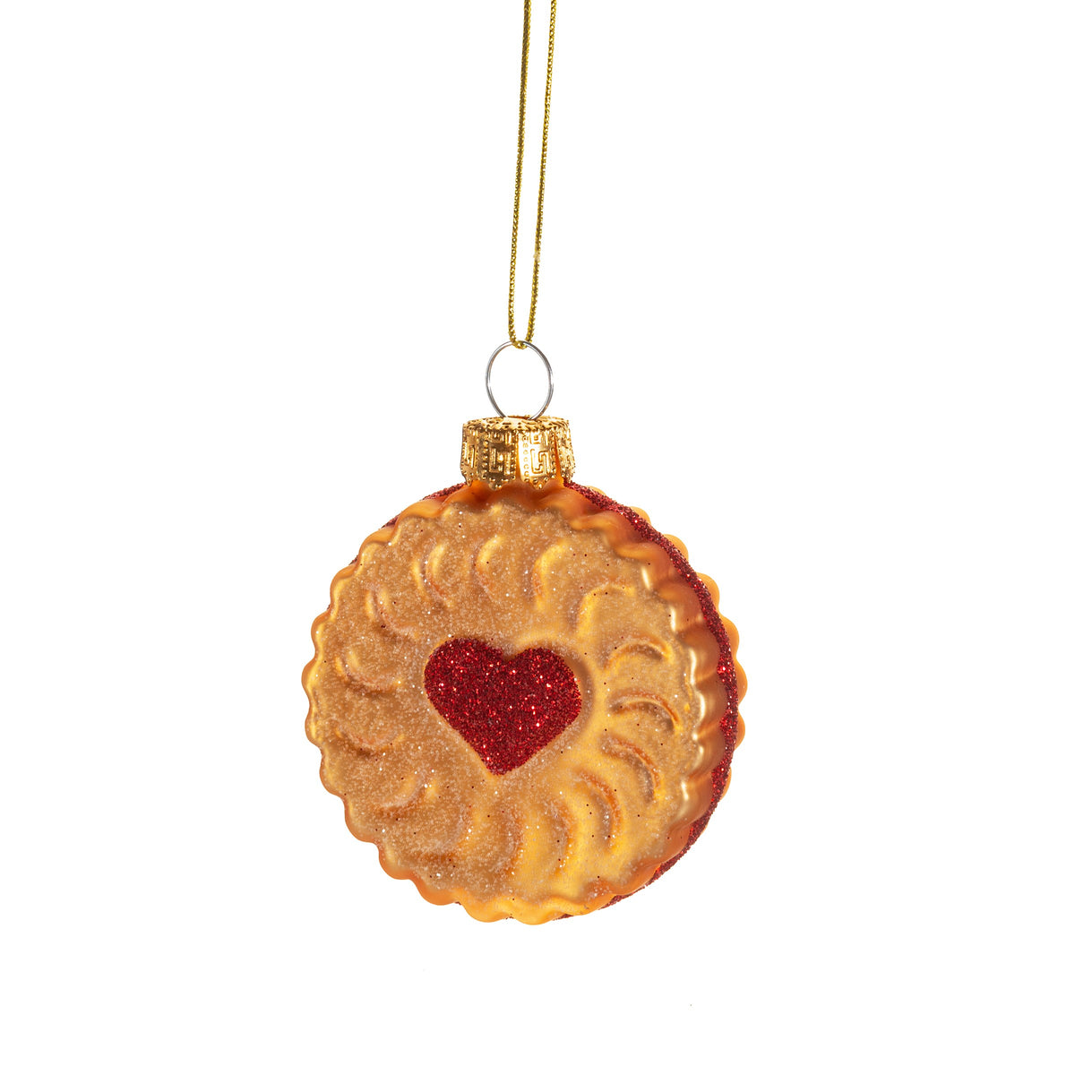 Jam Biscuit Shaped Glass Bauble